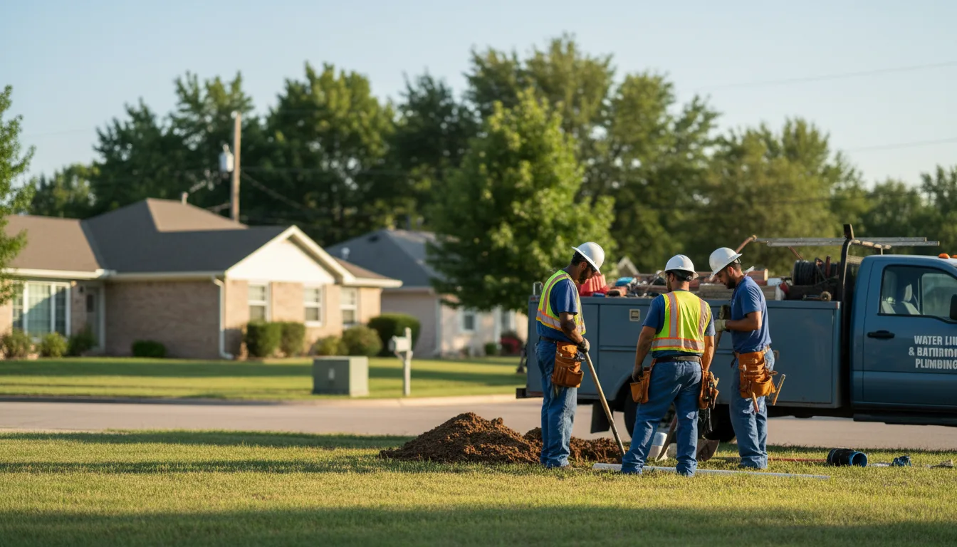 Residential water line and bathroom plumbing service in Perry, KS